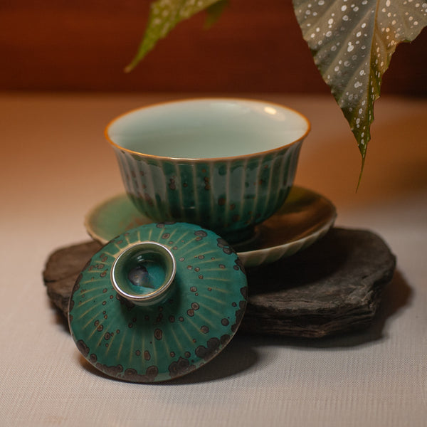 Lined Turquoise Gaiwan